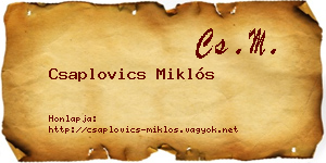 Csaplovics Miklós névjegykártya